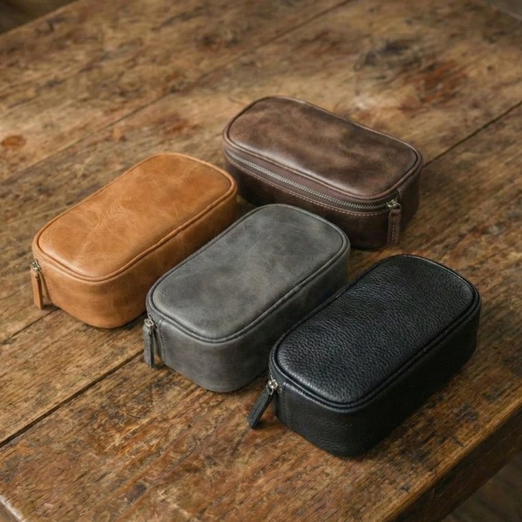 Leather wrist pouch